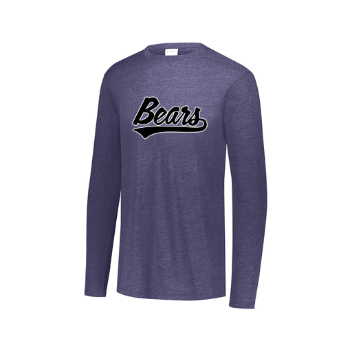 [FTLCUBNV-AXS-LOGO2] Decker Men's Tri-Blend T-Shirt - Long Sleeve (Adult XS, Navy, Logo 2)