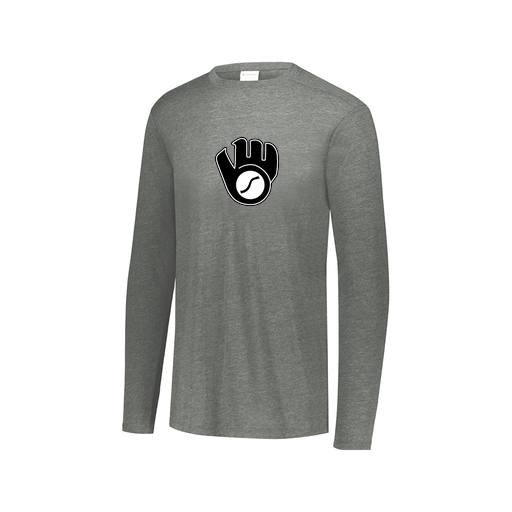 [FTLCUBGY-AXS-LOGO3] Decker Men's Tri-Blend T-Shirt - Long Sleeve (Adult XS, Gray, Logo 3)