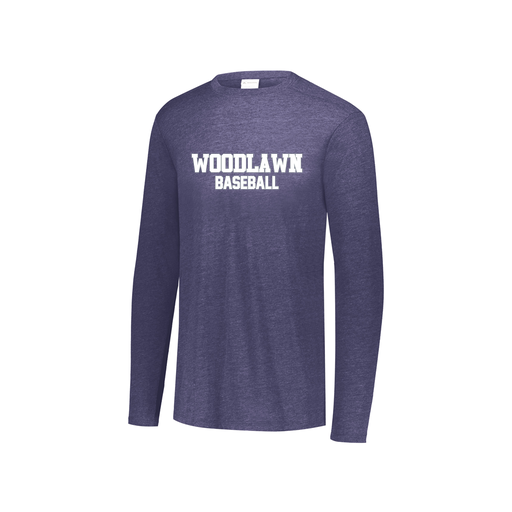 [FTLCUBNV-YS-LOGO1] Decker Youth Tri-Blend T-Shirt - Long Sleeve (Youth S, Navy, Logo 1)