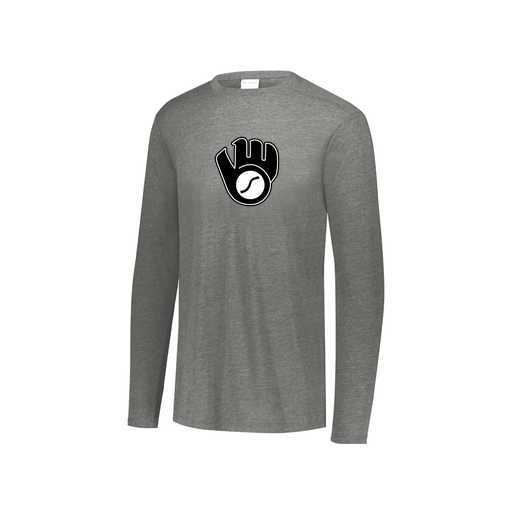 [FTLCUBGY-YS-LOGO3] Decker Youth Tri-Blend T-Shirt - Long Sleeve (Youth S, Gray, Logo 3)